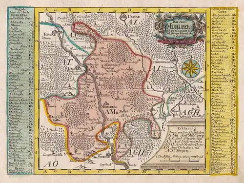 Das Amt Mühlberg. // Mühlberg/Elbe Bad Liebenwerda Strehla Belgern Torgau Uebigau Cavertitz map carte