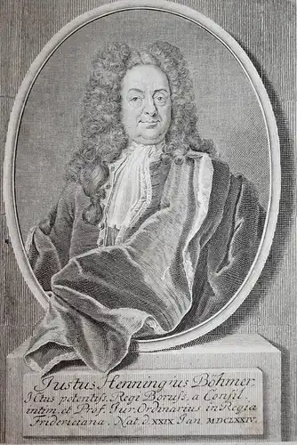 Justus Henningius Böhmer - Justus Henning Böhmer (1674-1744) Magdeburg Rechtswissenschaftler Portrait