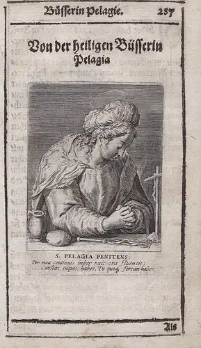 S. Pelagia Penitens. - Pelagia Heilige Saint hermit Heiligenbild