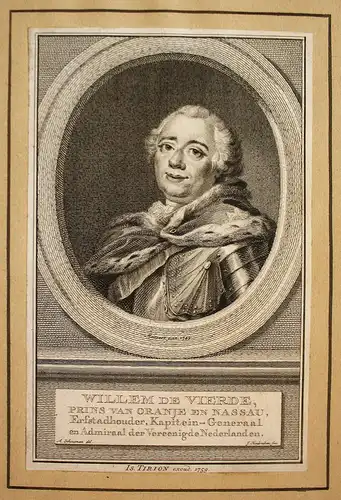 Willem de Vierde - Wilhelm IV. v. Oranien (1711-1751) Nassau Niederland Portrait