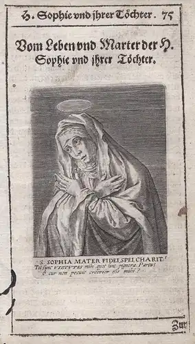 S. Sophia Mater Fidei, Spei Charit. - Sophia von Rom Sophia of Rome Heiligenbild