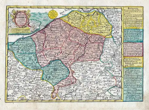 Die Grafschafft Flandern. // Flandern Vlaanderen Flandre Bruxelles Dendermunde Gent Brugge carte map carte