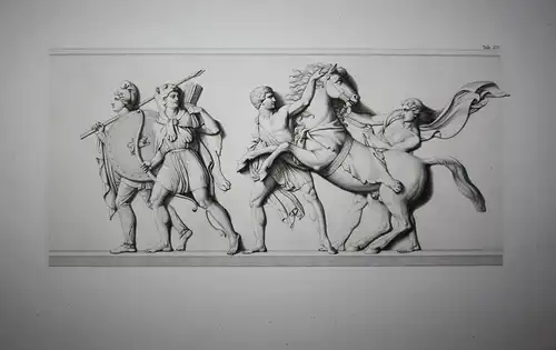 Tab. XV - Helden Waffenträger Antike antiquity Radierung etching