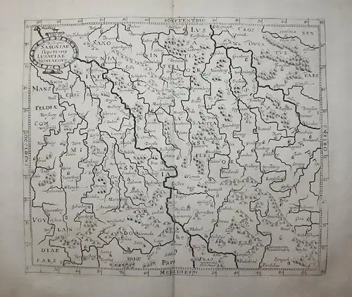 Descriptio Saxoniae....Misniaeove. // Sachsen Anhalt Lausitz Meissen Karte map.