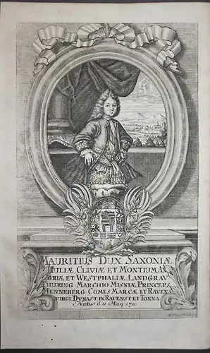 Mauritius Dux Saxoniae. // Moritz (1711-1777) Herzog von Sachsen-Gotha-Altenburg Fleischmann Portrait.