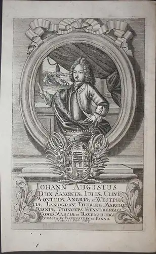Johann Augustus Dux Saxoniae. // Johann August (1706-1748) von Sachsen-Gotha-Altenburg Herzog Portrait.