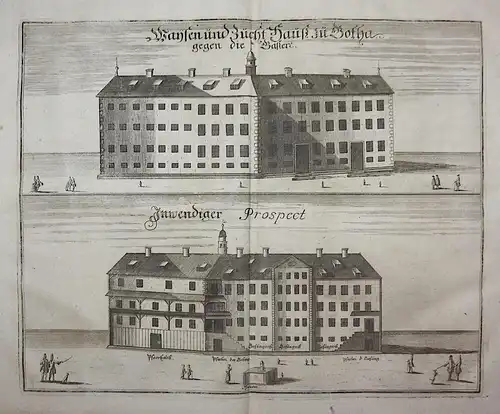 Waysen und Zucht Hauß zu Gotha. - Gotha Waisenhaus Zuchthaus Gefängnis prison