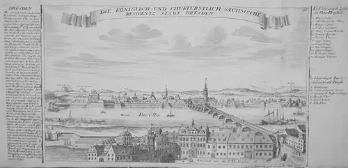 Die Königlich und Churfürstlich-Saechsische-Residentz Stadt Dresden. // Dresden Sachsen Gesamtansicht Ansicht