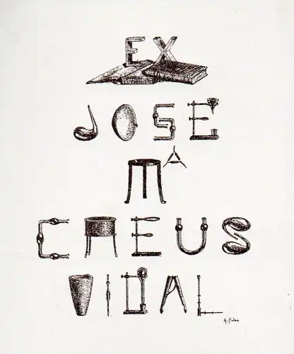 Exlibris für Jose Ma. Caeus Vidal / Typography Schriftart Typeface