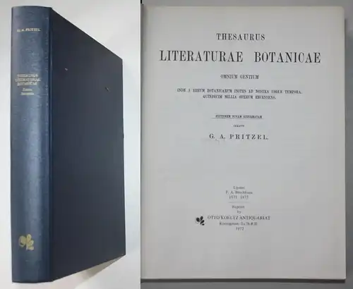 Thesaurus Literaturae Botanicae Omnium Gentium Inde a Rerum Botanicarum Initiis ad Nostra usque Tempora. Qinde