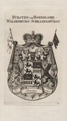 Fürsten von Hohenlohe Waldenburg Schillingsfürst - Wappen coat of arms