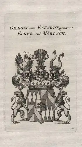 Grafen von Eckardt genannt Ecker auf Mörlach - Wappen coat of arms