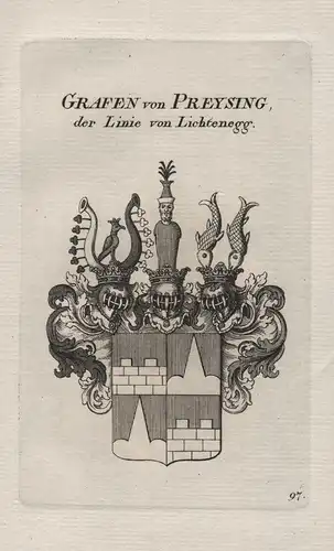 Grafen von Preysing, der Linie von Lichtenegg - Wappen coat of arms