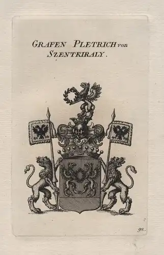 Grafen von Pletrich von Szentkiraly - Wappen coat of arms