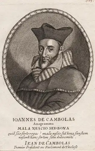 Ioannes de Cambolas - Jean de Cambolas (c.1565-1633) juriste Jurist Toulouse Portrait