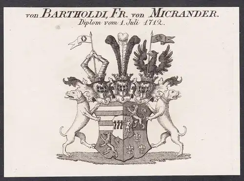 von Bartholdi Fr. von Micrander - Wappen coat of arms