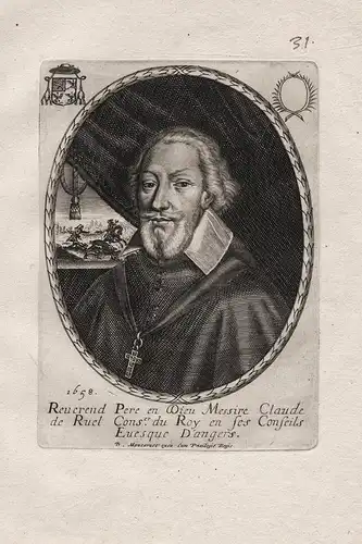 Reverend Pere en Dieu Messire Claude de Ruel Cons.er du Roy... - Claude de Rueil (c.1581-1649) Bayonne Angers