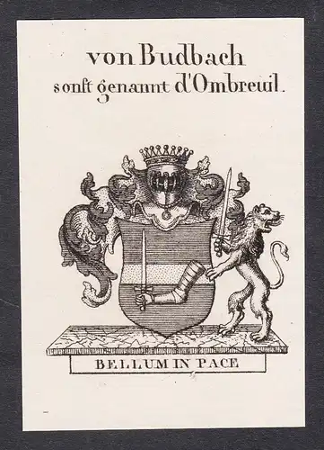 von Budbach sonst genannt d'Ombreuil - Wappen coat of arms