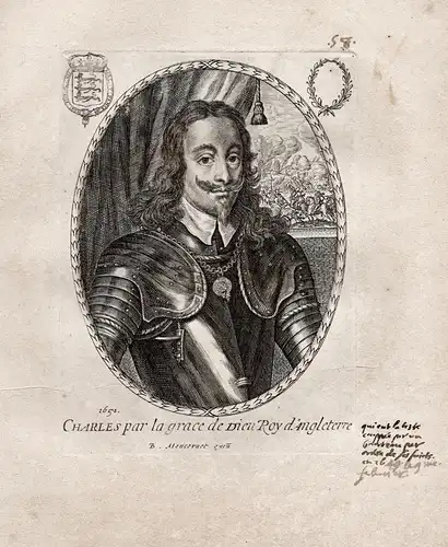 Charles par la grace de Dieu Roy d'Angleterre. - Charles I of England (1600-1649) King König Portrait