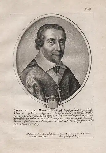 Charles de Montchal, archevesque... - Charles de Montchal (1589-1651) archbishop archeveque Toulouse Portrait