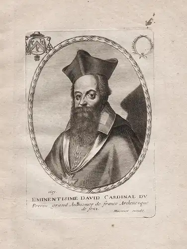 Eminentisime David Cardinal du Perron... - Jacques-Davy Duperron (1556-1618) Cardinal Poet Portrait