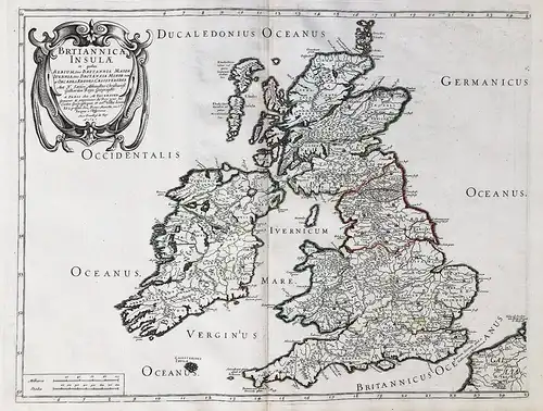 Britannicae Insulae - British Isles Great Britain Ireland Großbritannien Irland map Karte carte