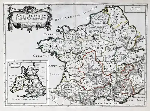 Antiquorum Galliae Episcopatuum Geographica Descriptio - Gallia Gallien France Frankreich Gallier Asterix map