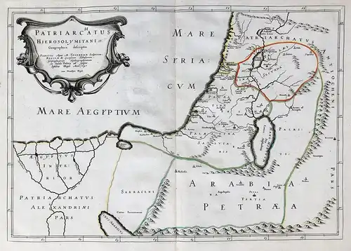Patriarchatus Hierosolymitani Geographica Descriptio - Jerusalem Israel Palestine Holy Land map Karte carte
