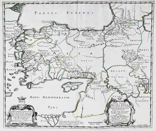 Tabula Itineris Decies Mille Graecorum sub Cyro contra fratrem... - Turkey Cyprus Syria Türkei Middle East map