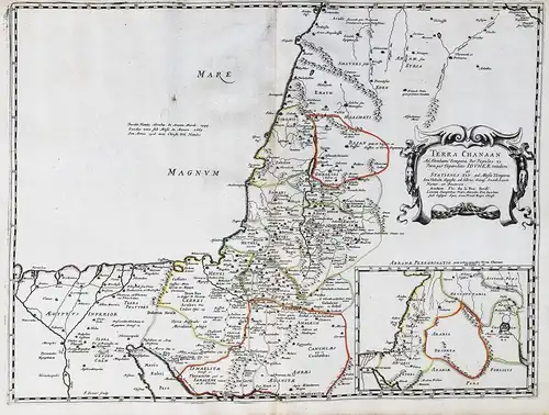 Terra Chanaan ad Abrahamus Tempora. - Israel Egypt Palestina Canaan Holy Land map Karte carte