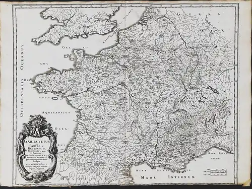 Gailia Vetus in Partes II, Regiones IV, Provincias XVII, et Populos... - Gallia Gallien France Frankreich Gall