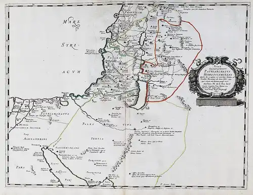 Pinax Geographicus Patriarchatus Hierosolymitani - Holy Land Israel Jerusalem Palestine Palästina map Karte ca