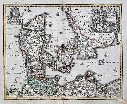 Dania Jutia Holsatia Scandia. - Danmark Denmark Dänemark map Karte