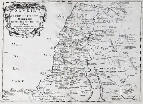 Sourie ou Terre Saincte Moderne - Israel Holy Land Palestine Palästina carte map Karte