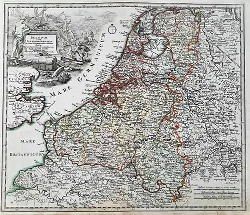 Belgium sive Inferior Germania si suas XVII provincias divisas. - Holland Nederland Netherlands Belgique Belgi