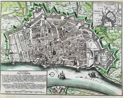 Ichnographia Antverpiae - Antwerpen Anvers Antwerp Plan Stadtplan