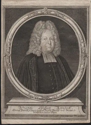 Johann Gustav Reinbeck - Johann Gustav Reinbeck (1683-1741) Blumlage Halle Berlin Theologe Portrait