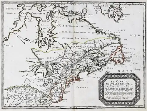 Le Canada ou Nouvelle France. - Canada Kanada North America carte map Karte