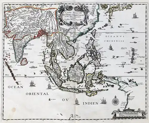 Carte generale des Indes Orientales - Southeast Asia India Thailand Malaysia Indonesia Cambodia Vietnam carte