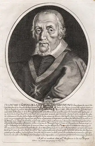 Francois Cardinal de la Rochefoucault... - Francois de la Rochefoucauld (1558-1645) Cardinal bishop Saint-Phil