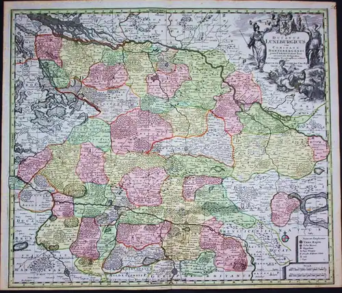 Ducatus Luneburgicus cum Comitatu Dannebergensi... - Lüneburg Celle Uelzen Wolfsburg Gifhorn Dannenberg map Ka