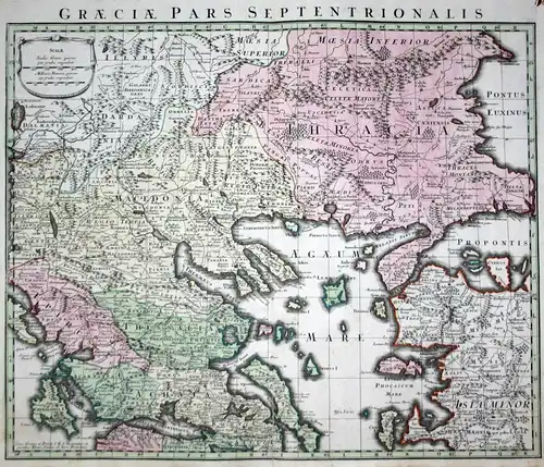 Graeciae Pars Septentrionalis - Greece Griechenland Turkey Türkei map Karte