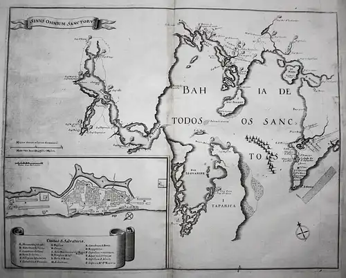 Sinus Omnium Sanctorum. - Salvador Bahia Brasil Brasilien map Karte