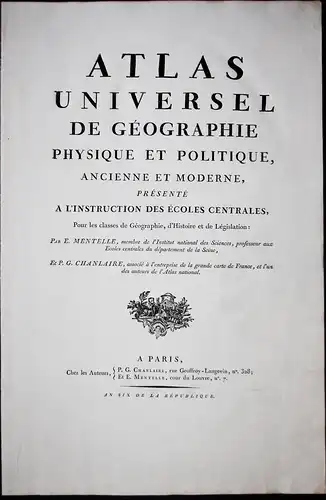 Atlas Universelle de Geographie Physique et Politique Ancienne et Moderne - Titel title