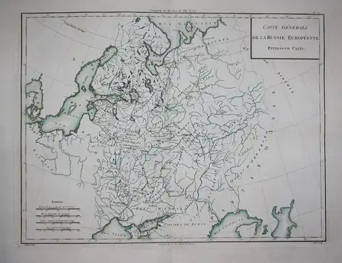 Carte Generale de la Russie Européene. Premiere Carte. - Russia Russland Russie Ukraine map Karte