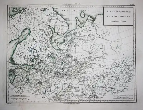 Russie Européene. Partie Septentrionale. Seconde Carte. - Russia Russland Russie map Karte