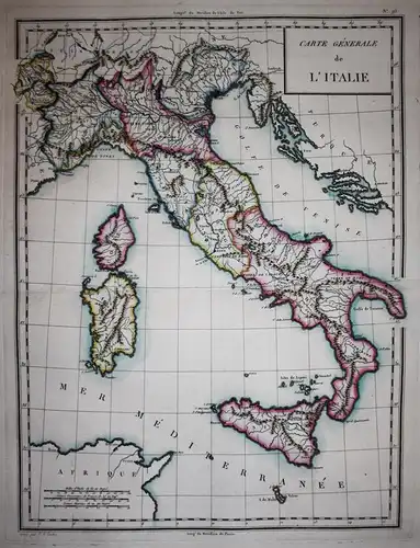 Carte Generale de l'Italie. - Italia Italy Italien incisione map Karte