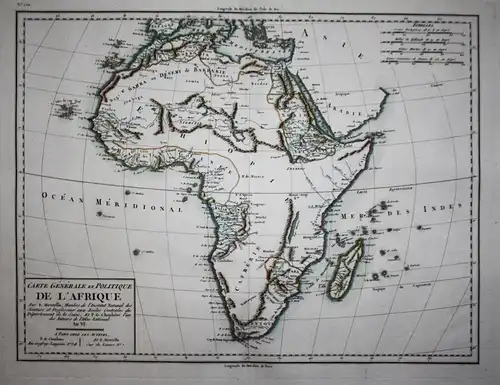 Carte Generale et Politique de l'Afrique. - Africa Afrika Afrique continent Kontinent map Karte