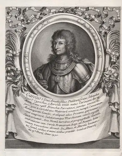 Carolus I Sabaudiae Dux - Carlo I di Savoia (1468-1490) Savoy Savoie Savoyen Portrait