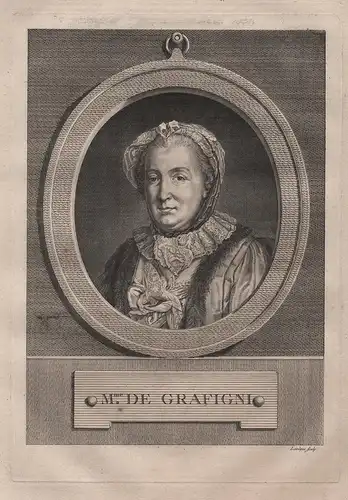 M.me de Grafigni - Francoise de Graffigny (1695-1758) novelist playwright femme de lettres Portrait